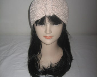 Bandeau cache oreille turban avec tresse