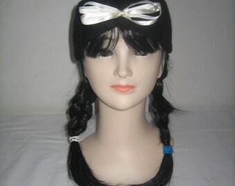 Bandeau laine headband cache oreille turban laine baby alpaga et soie