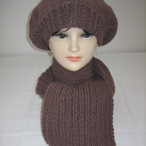 Beret and scarf Bergère de France alpaca and Merino Wool