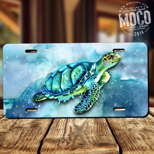 Sea Turtle Watercolor License Plate