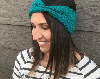 Teal Winter häkeln Stirnband / Winter Ohrenwärmer häkeln / Geschenk für sie / häkeln Stirnband / Kopfschmuck