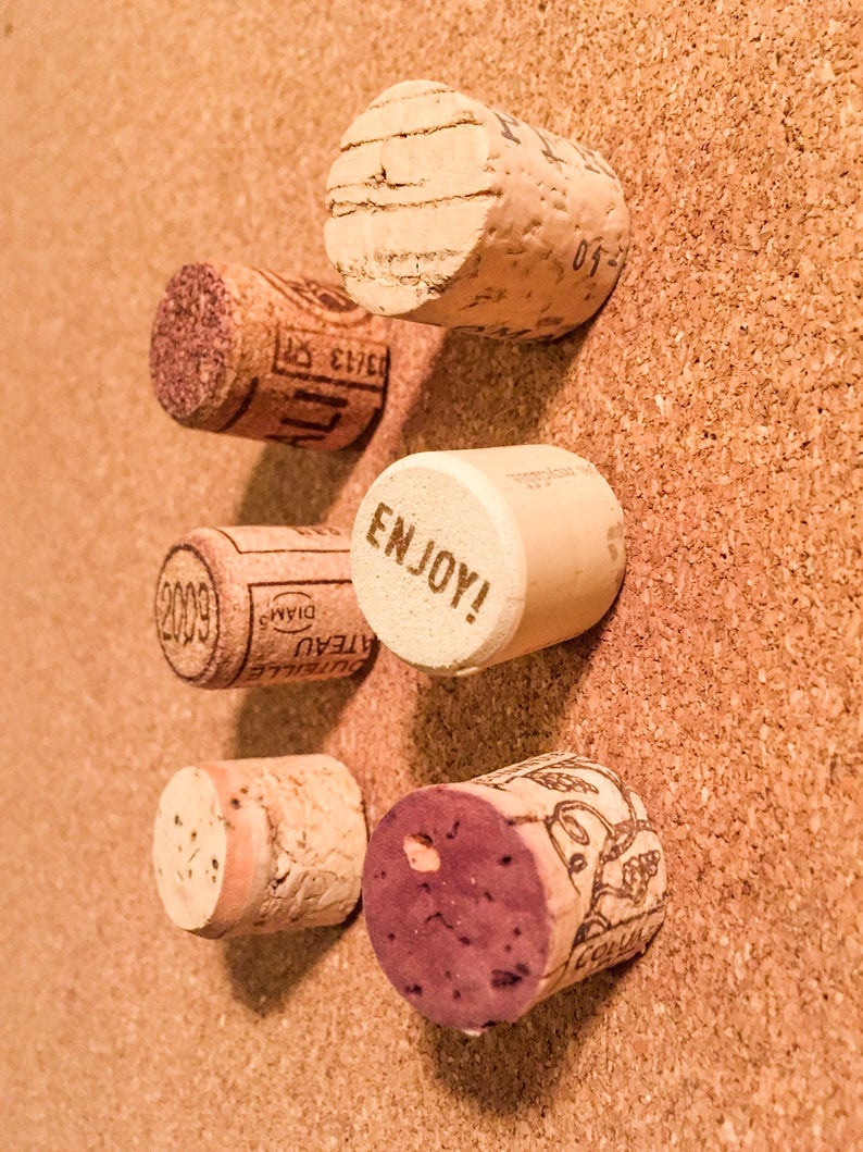 Upcycled Wine Cork Push Pins / Gift for Her / Stocking Stuffer / Wine