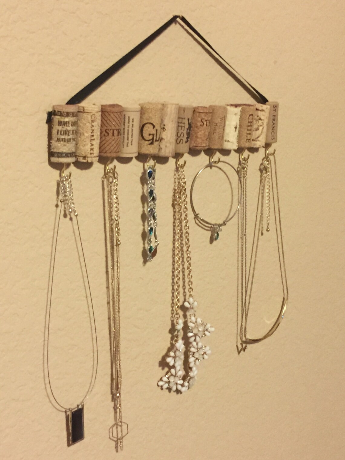 Wine Cork Jewelry Hanger / Wine Cork Necklace Hanger / Wine Etsy