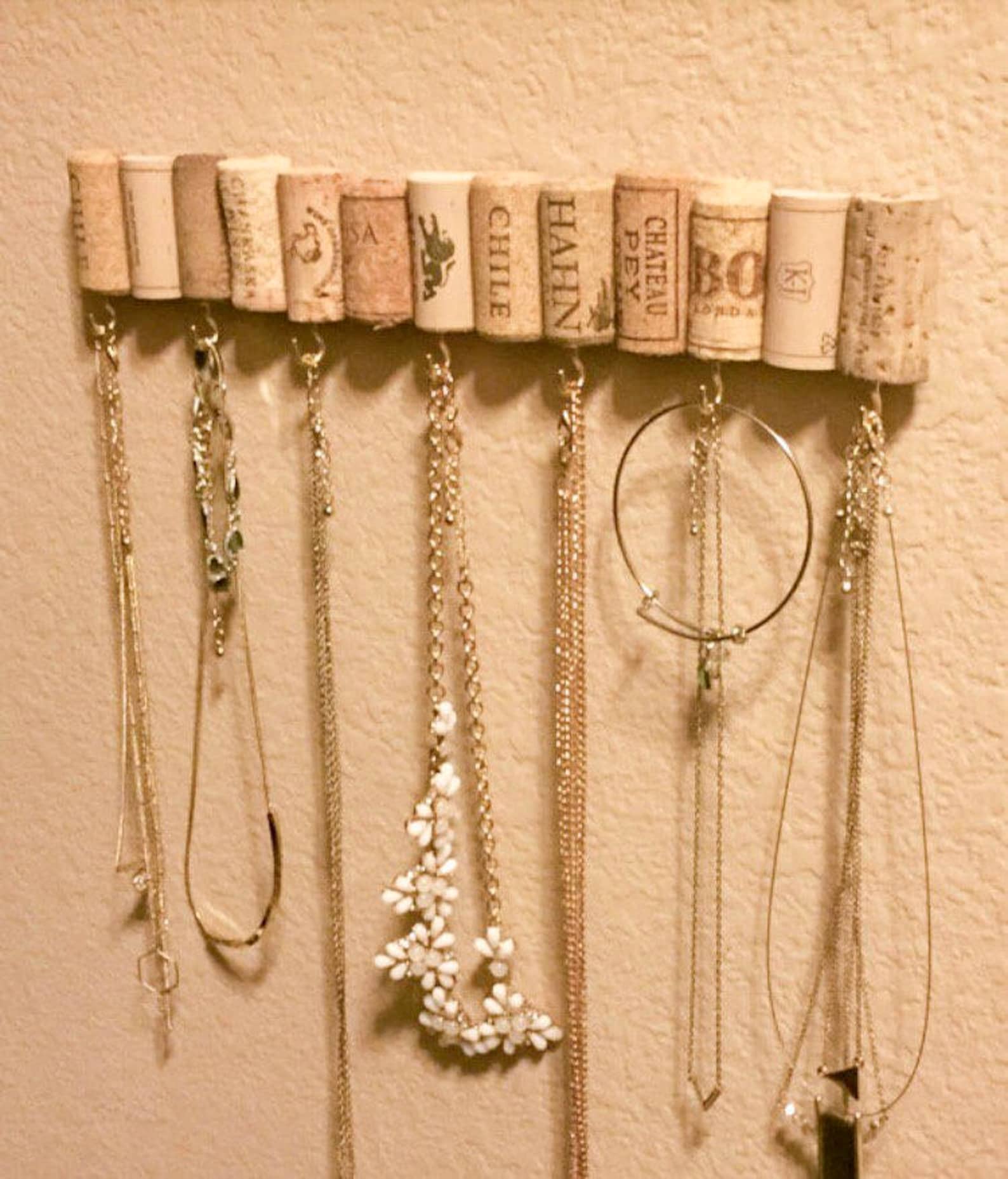 Wine Cork Jewelry Hanger / Wine Cork Necklace Hanger / Wine Etsy