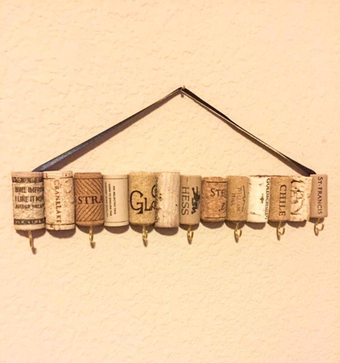 Wine Cork Jewelry Hanger / Wine Cork Necklace Hanger / Wine Etsy