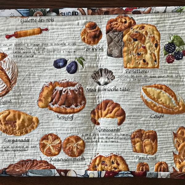 Coaster, place mat, placemat, table decoration "Breakfast" , quilt, brand: Litha-Quilts