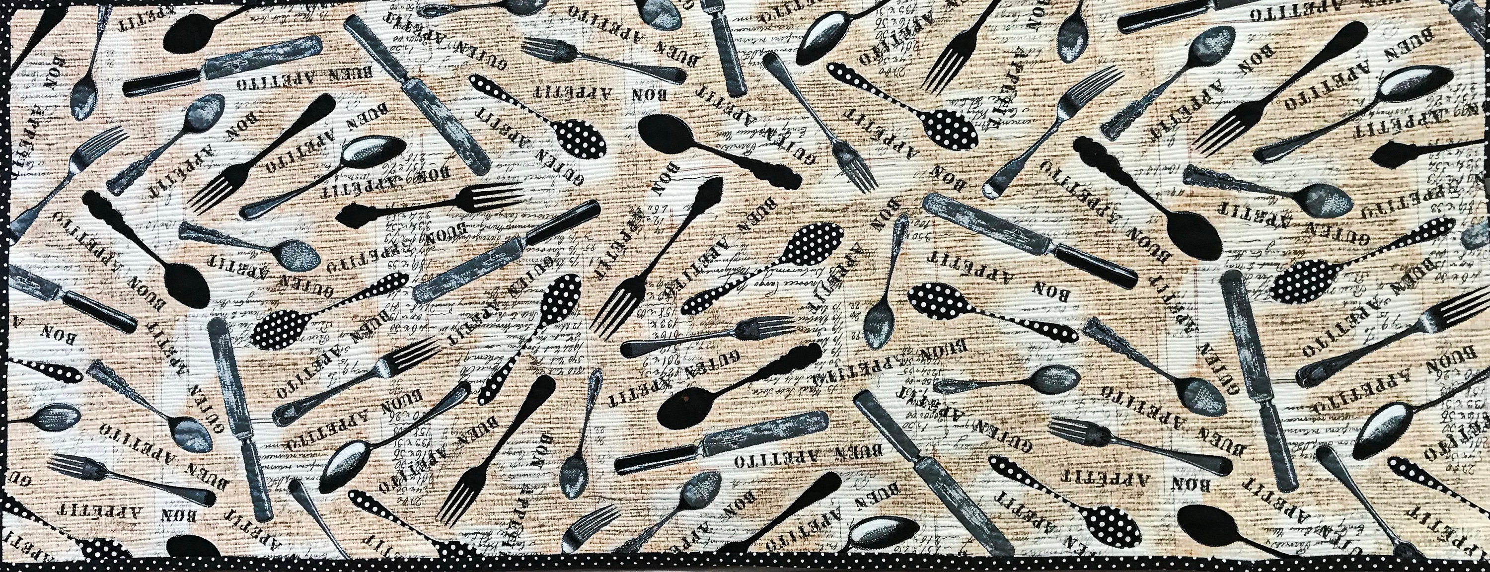 Quilt Table Runner With Cutlery Motifs - Etsy