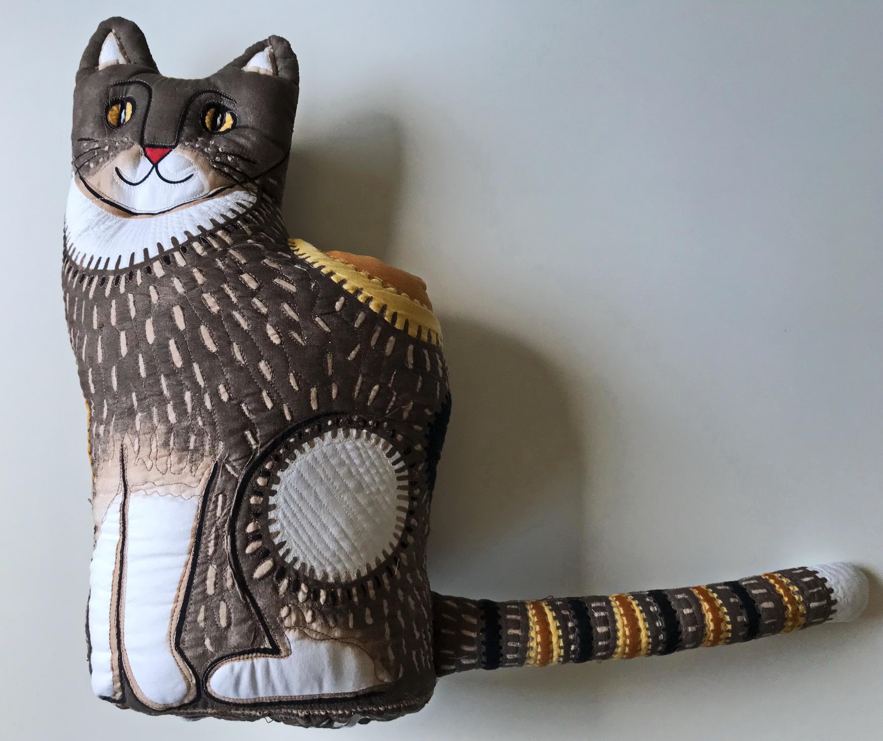 Mooshka Kitty – Handmade Quilted Cat Doll | Textile Art & Home Decor