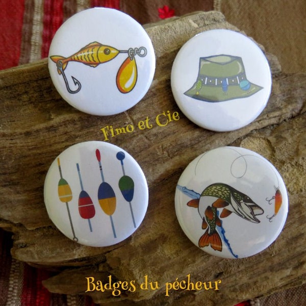 Badges du pêcheur, badges du pêcheur à la ligne, cadeau fêtes des pères