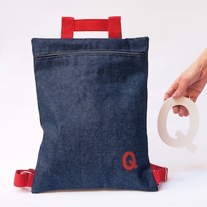 Denim Backpack college bag college supplies mini backpack for girl back to school rucksack aesthetic minimalist gender neutral college gift image 1