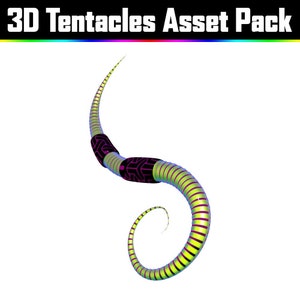 Pacote de recursos de tentáculos 3D - recursos gráficos de arte psicodélica