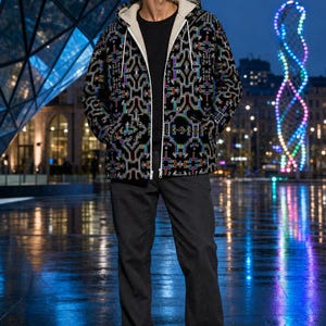 Sweat à capuche Prismatic Grid Micro Fleece