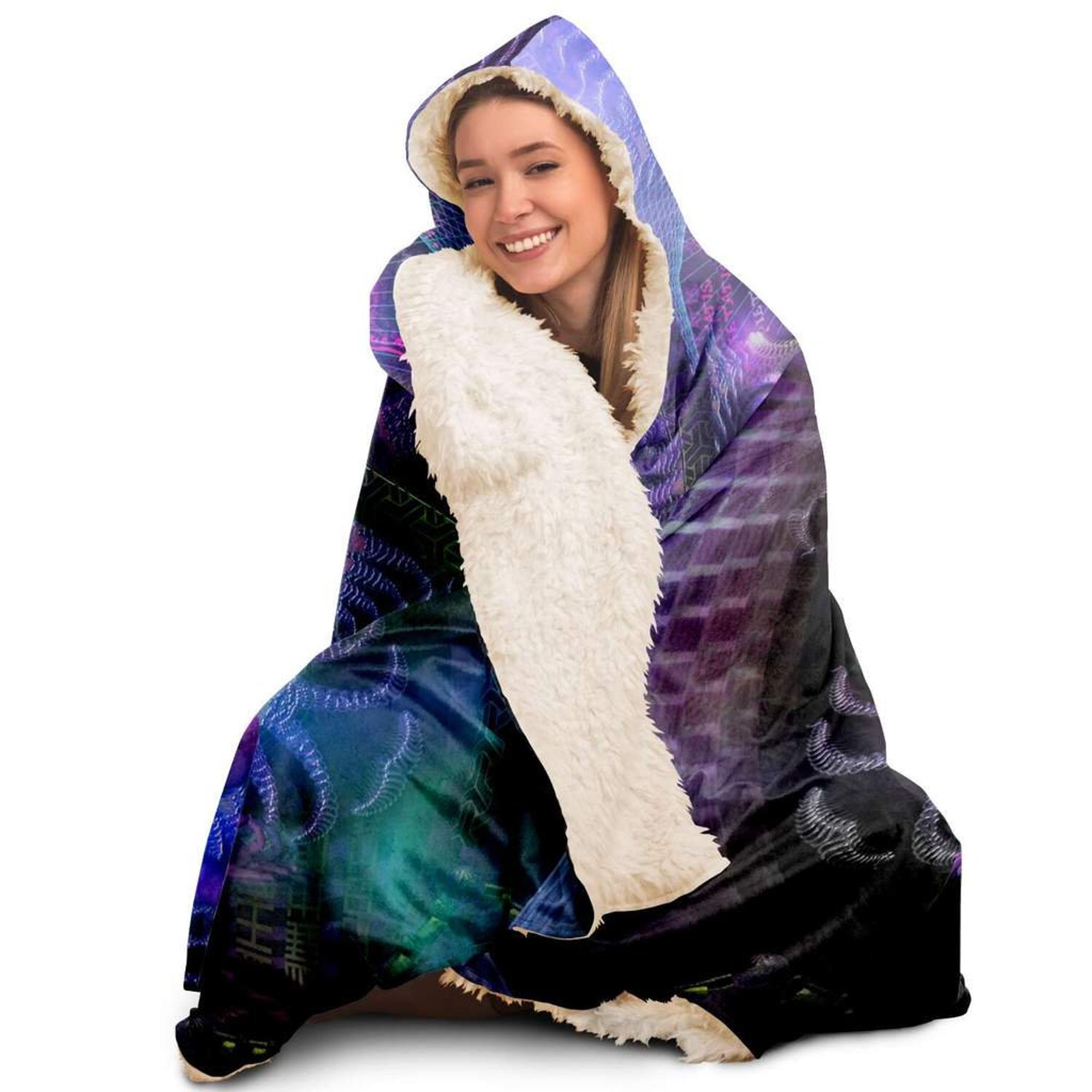 Discover Luminous Presence Hooded Blanket Sherpa