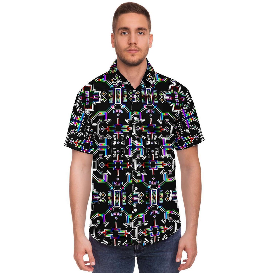 Prismatic Grid Button Down Shirt - Etsy