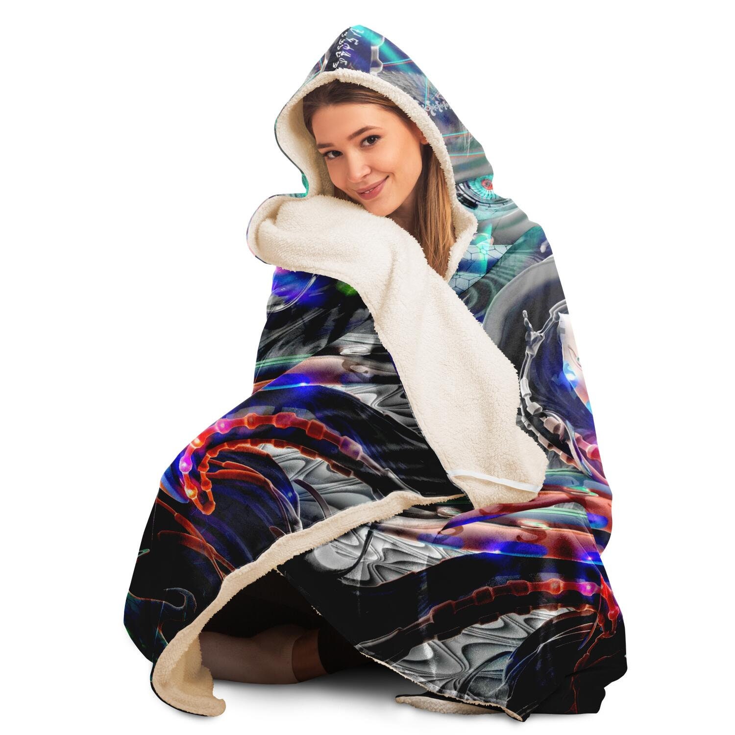 Mushroom Oodie Mushroom Hooded Blanket Fractal Mandala Hooded Blanket –  Insta Buddha