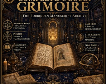 Complete Occult Grimoire | 7,596-File Manuscript Archive | Solomonic Keys, Picatrix & Ritual Magic | Digital Download