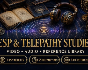 ESP Mechanics & Telepathy Study Archive | 3 Video Modules + 25 MP3 Chapters + 8 PDF References | Digital Download