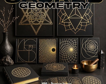 Paquete de vectores de geometría sagrada: más de 1000 imágenes en formatos .ai, .eps, .svg, .psd y .png, que incluyen mandalas, chakras, la proporción áurea y símbolos esotéricos.