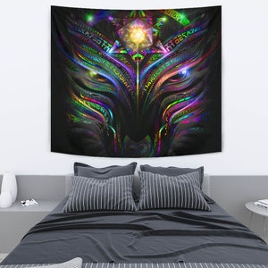 Enchanted Essence Tapestry Wall Hanging Backdrop - Spirit Wolf