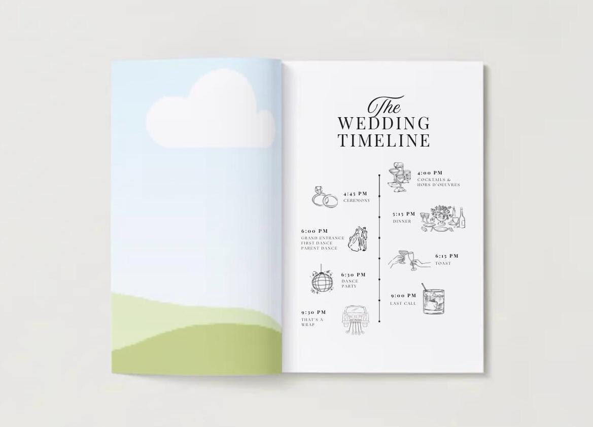 Wedding Program Magazine Template | Editable Canva Wedding Booklet ...