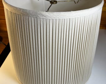 Vintage roseart custom tailored pleated fabric drum lamp shade 12.25" tall