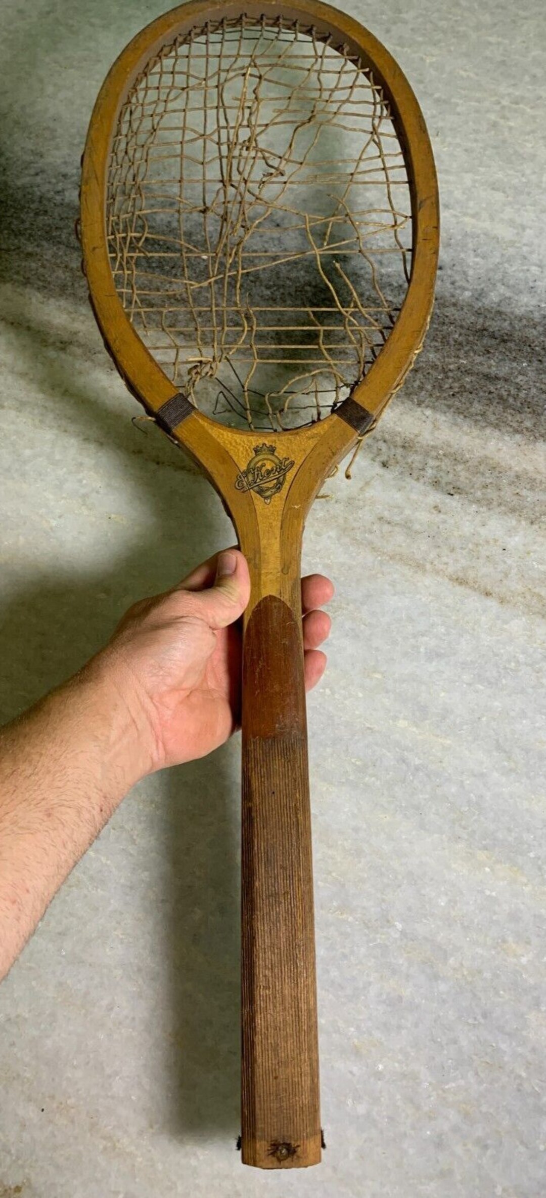 Antique 1920s Early Wood Wooden E. Kent Tennis Racquet Pawtucket Rhode ...