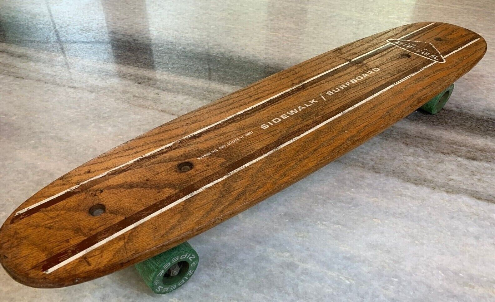Vintage Wood/wooden Green Clay Wheels Skateboard - Etsy