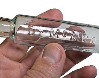 Antique dr mcmunn’s elixir of opium bottle embossed medicine new york ny nyc