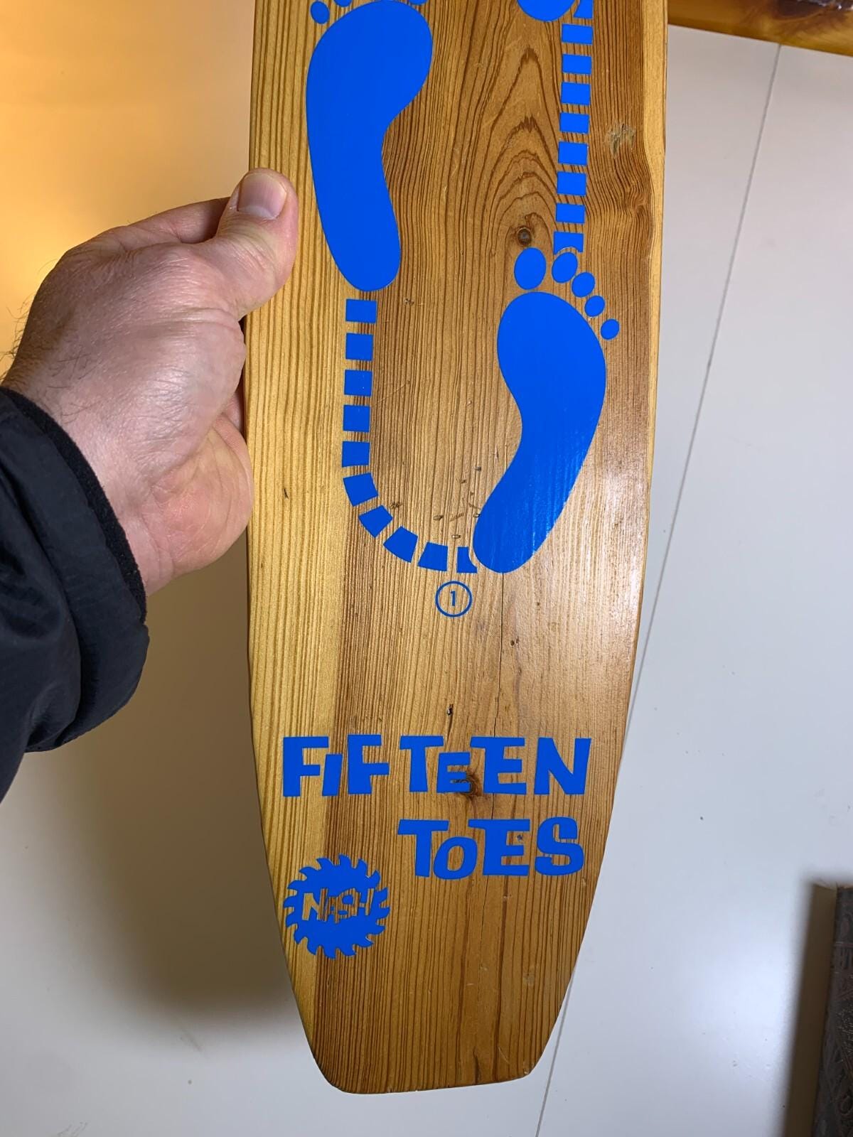 Vintage Wooden Sidewalk Surfboard Skateboard Fifteen Toes Nash