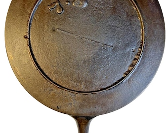 Antike frühe Bürgerkriegszeit Tormarke Gusseisenpfanne Pfanne 1860er Jahre ausgefallener Griff