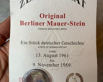 Authentic piece of the Berlin Wall - authentic souvenir from the