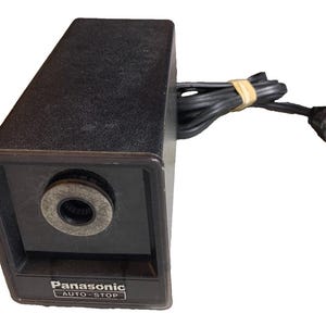 Vintage made in japan panasonic black chrome electric pencil sharpner kp-77 image 1