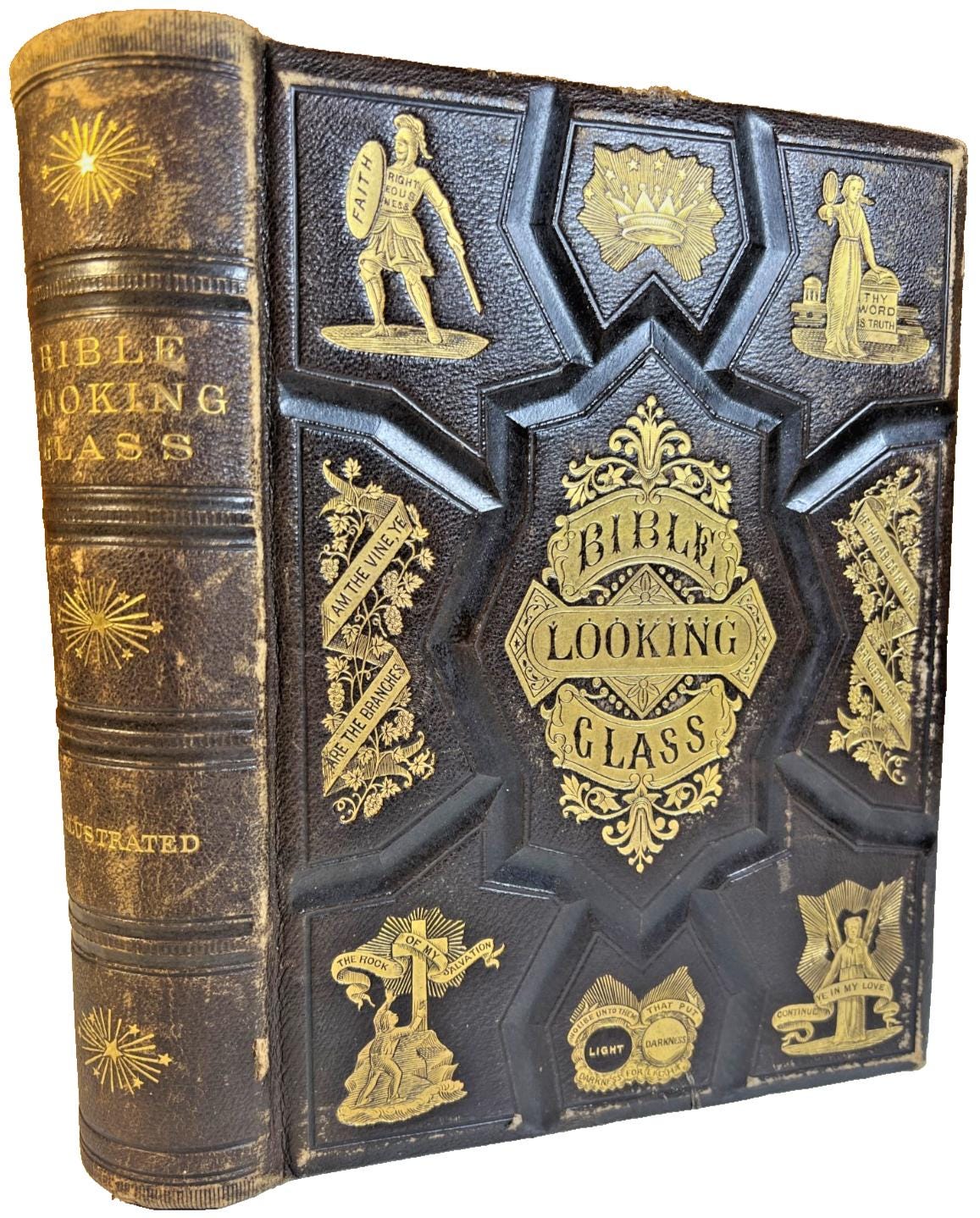 1874年「HOLY BIBLE 」キリスト 聖書 大型 アンティーク 12 【公式通販】