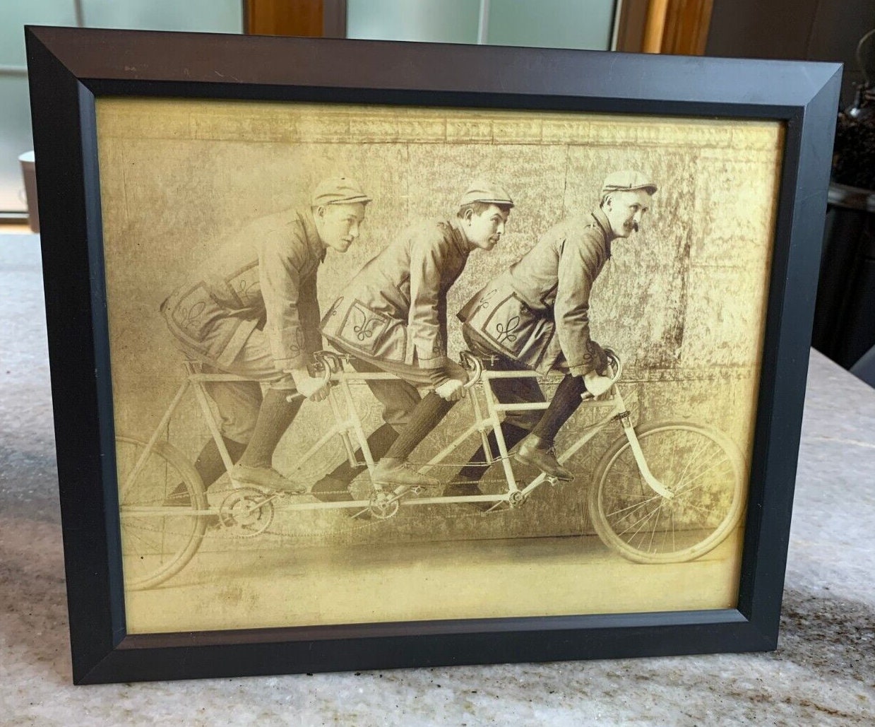 Reproduction: tandem triplet bicycle bike skiptooth skip tooth victorian picture