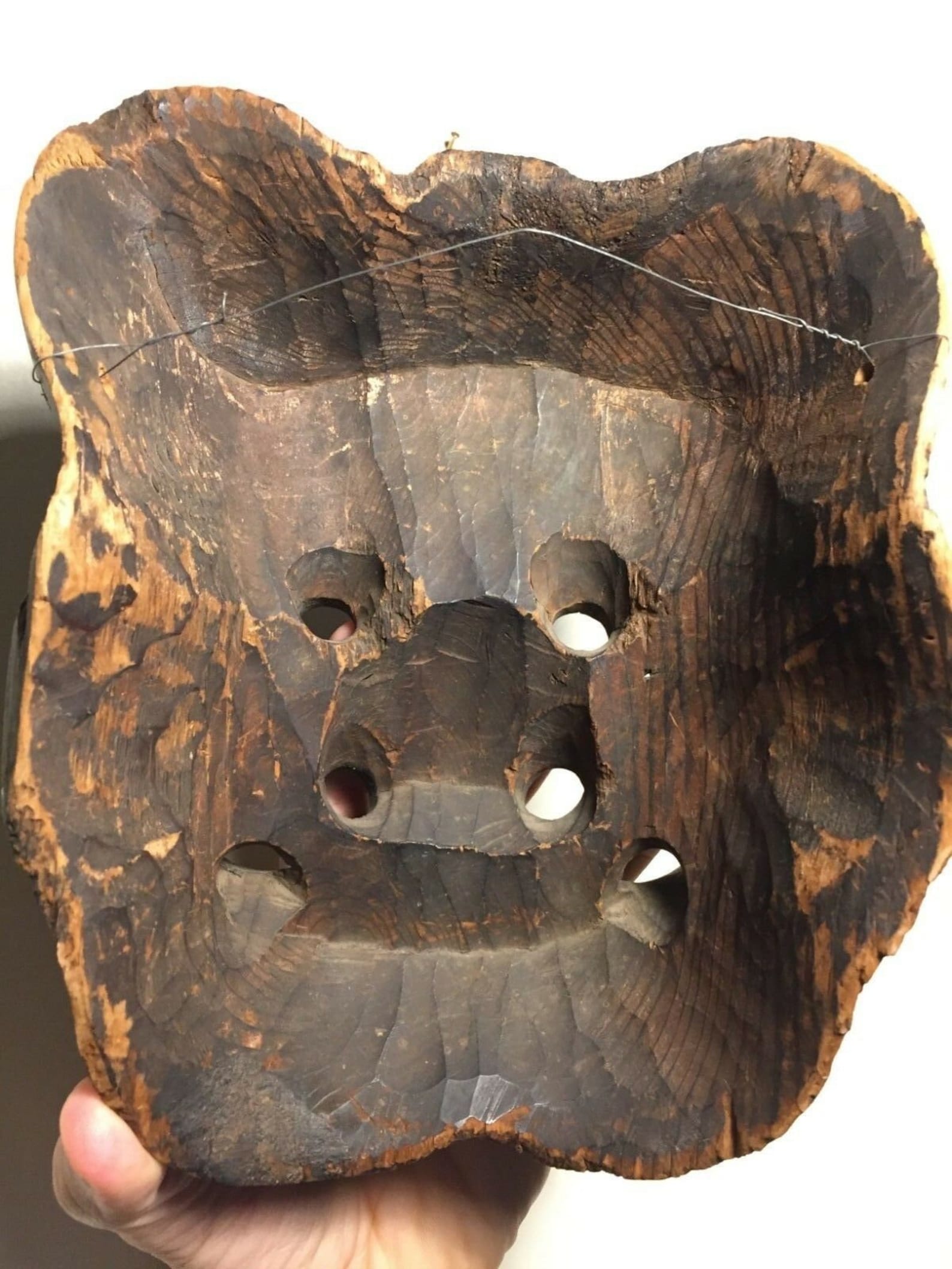 Antique japanese folklore mask of oni ogre/troll | Etsy