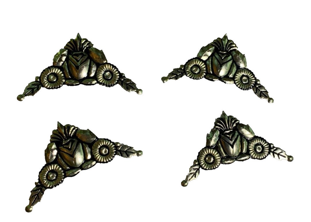 Picture of Antique Vintage Metal Tin Furniture Silver Embellishments Adornments ...
