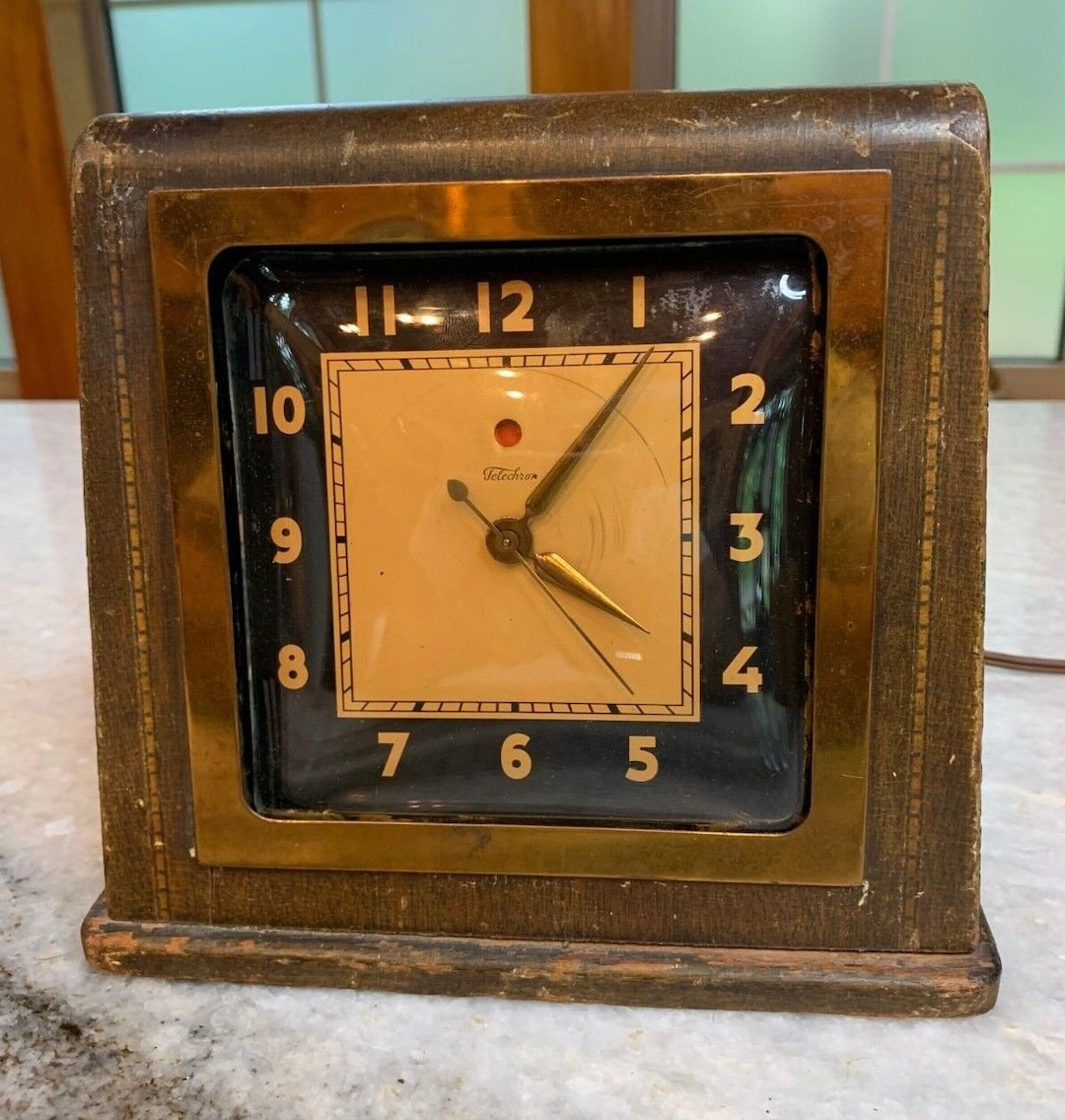 Rare Antique Brassera Brass Telechron Alarm Clock Ashland