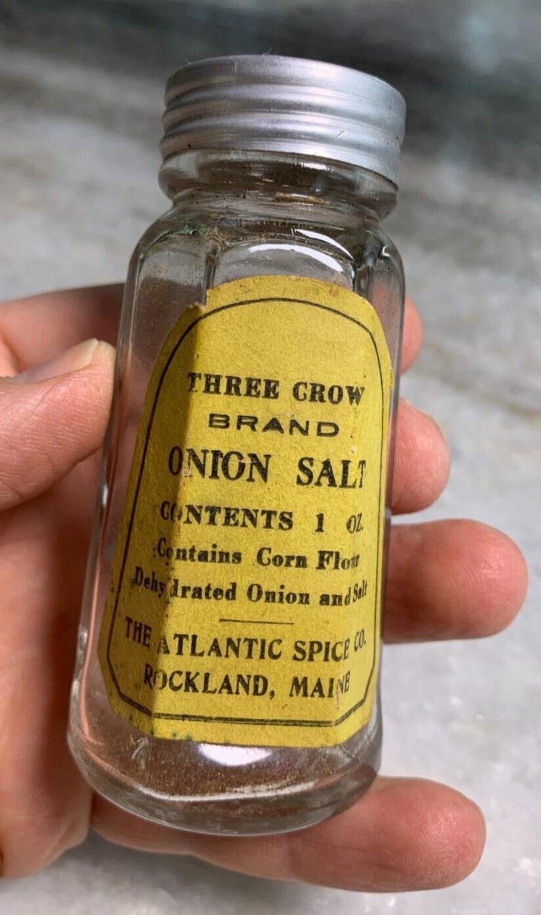 Salt Crow Antique Three 3 Crow Brand Onion Salt Spice Shaker Atlantic Rockland Me ...