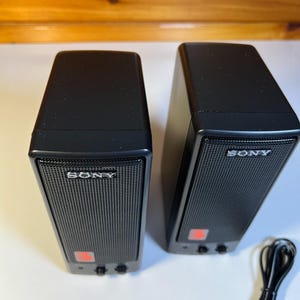 Vintage sony srs-55 active speaker system walkman discman nos made in japan 1991 image 16