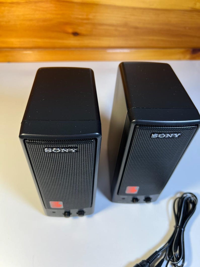 Vintage sony srs-55 active speaker system walkman discman nos made in japan 1991 image 16