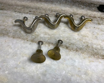 Small vintage mid century modern drawer knob pull handle boomerang teardrop