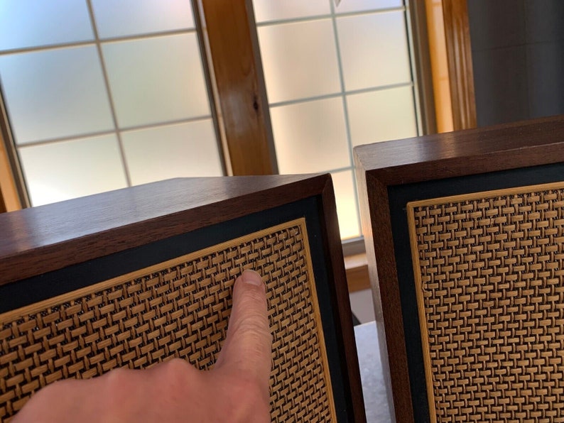 Vintage Mid Century Modern Mcm Wood Wooden Bookshelf Speakers Buchanan