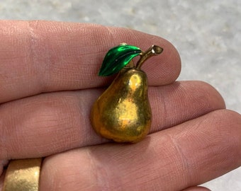 Vintage antique pear fruit pinback pin brooch