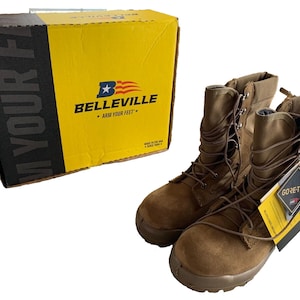 Belleville flight combat leather boots mens 6  womens 8 extra wide xm waterproof