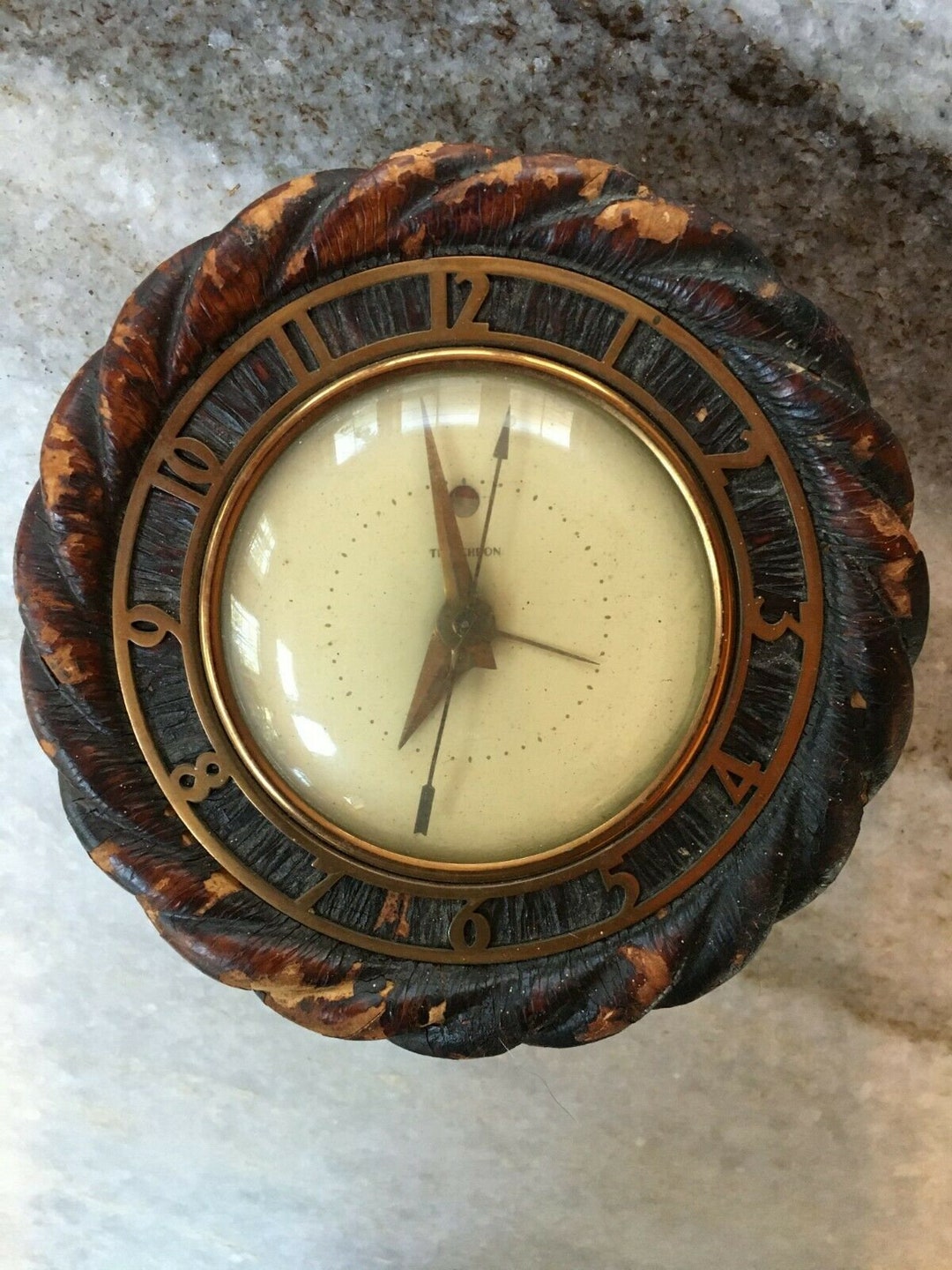 Rare Antique Brassera Brass Telechron Alarm Clock Ashland