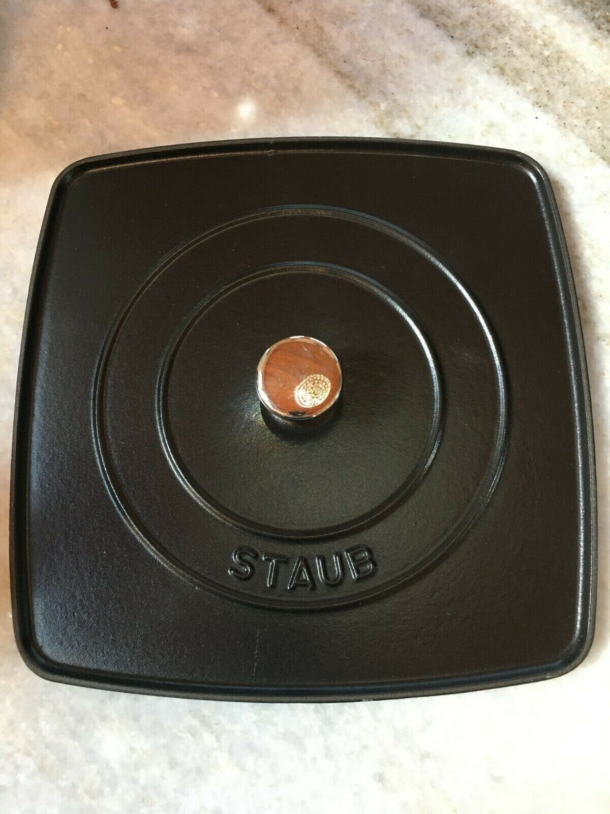 Staub replacement black cast iron lid 10.5 x 10.5 Etsy