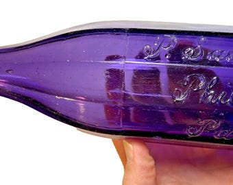 Antique purple amethyst blob top blobtop bottle saulino philadelphia 10 panel