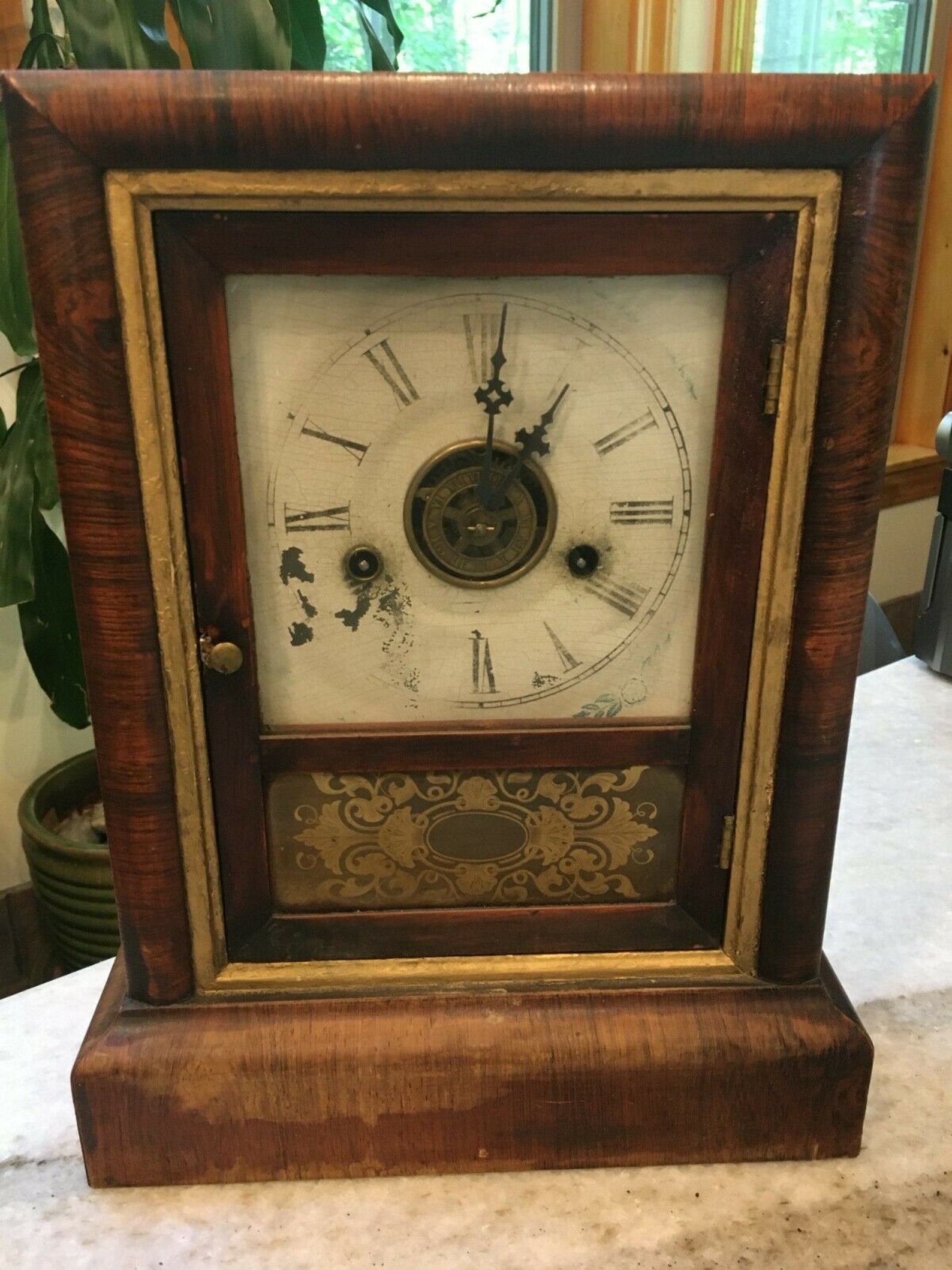 Antique Early Mantel/Shelf Wooden Ansonia Clock 1800s from Etsy