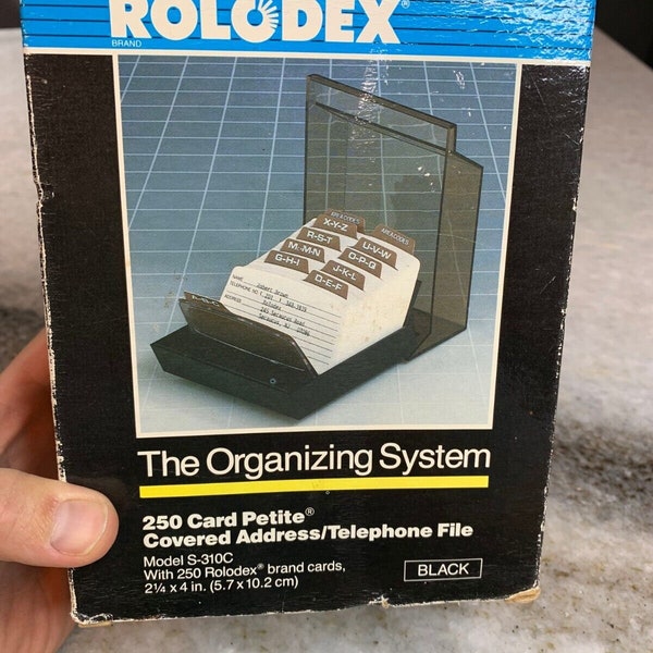 Nos new in box 1989 rolodex 250 card petite covered organizer s-310c