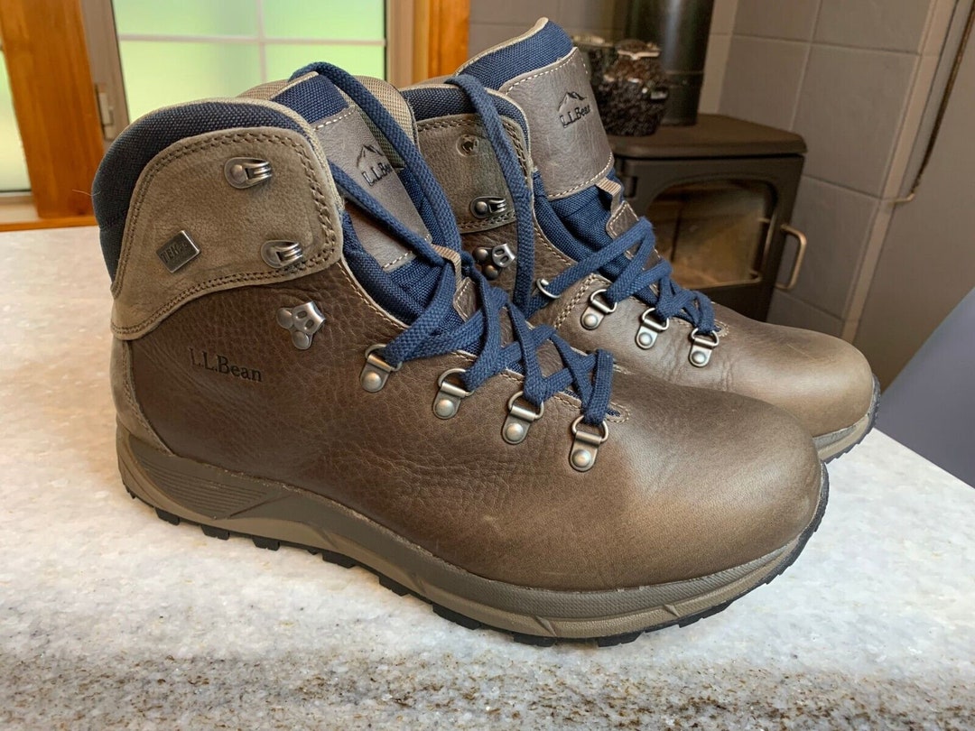 L.L. Bean Llbean Mens Hiking Boots Full Grain Leather Dark Cement ...
